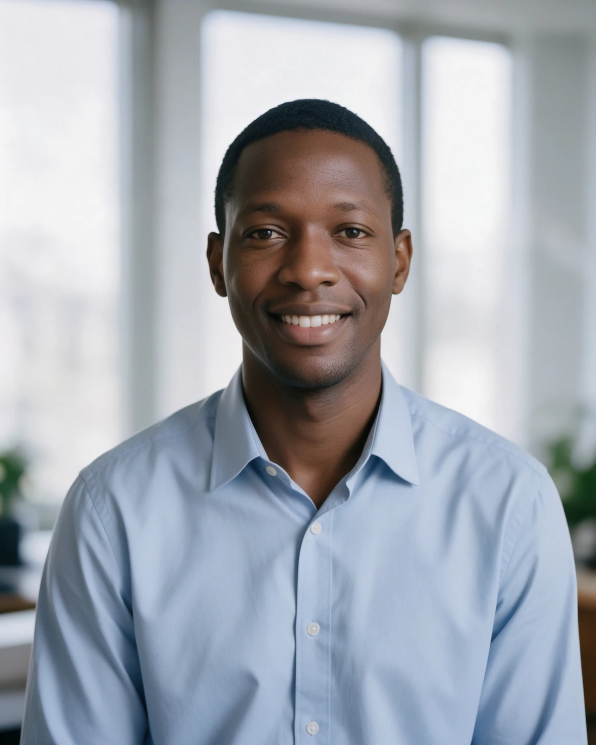 Approachable professional headshot generated from the same source photo